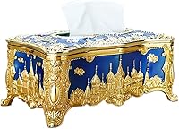 Vista 6 de Soporte para cubierta de pañuelos, castillo creativo en relieve y diamantes de imitación rectangular de acrílico para caja de pañuelos