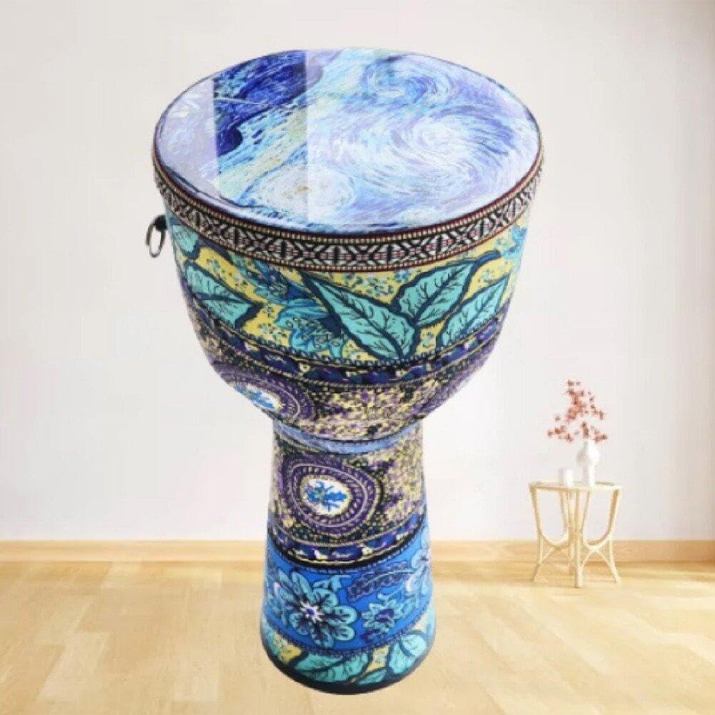 Hrippy 8,5 Pouces Coloré De Tambour Africain Djembe Art De Tissu Coloré Tambour PVC pour Enfants Tambour À Main Instrument De Musique