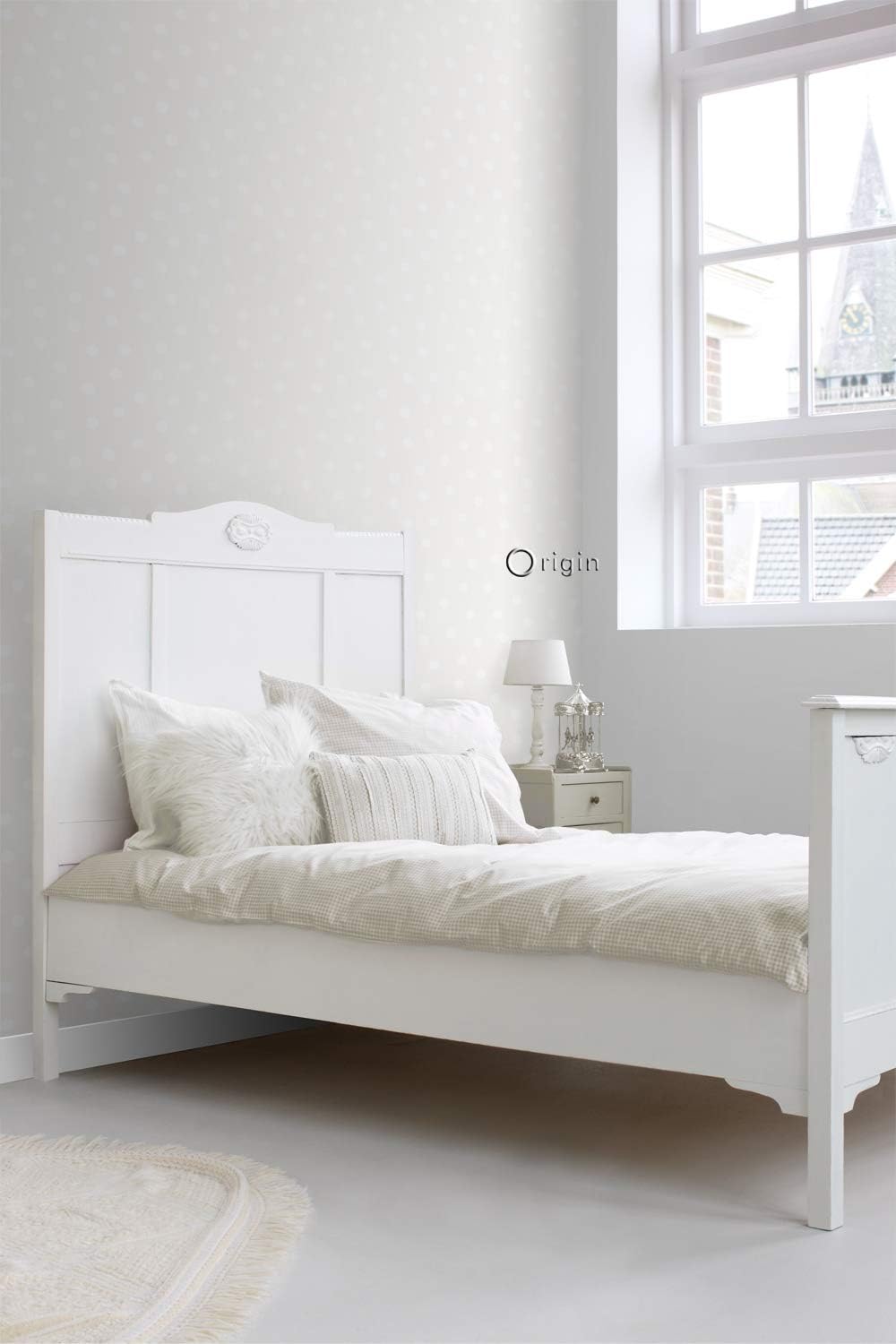 Origin - luxury wallcoverings Jubilee Silver Dots Wallpaper
