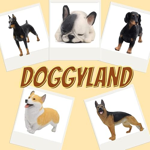 Miniatura 9 de Comfy Hour Doggyland Collection, Miniature Dog Collectibles 6” Lying Sleeping French Bulldog Figurine, Realistic Lifelike Animal Statue Home