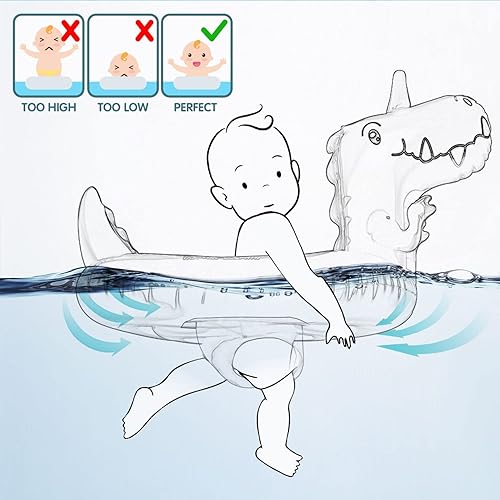 Miniatura 8 de Polita Flotador de bebé para piscina, flotadores para niños pequeños con asiento de seguridad, flotador de natación infantil en forma de animal,