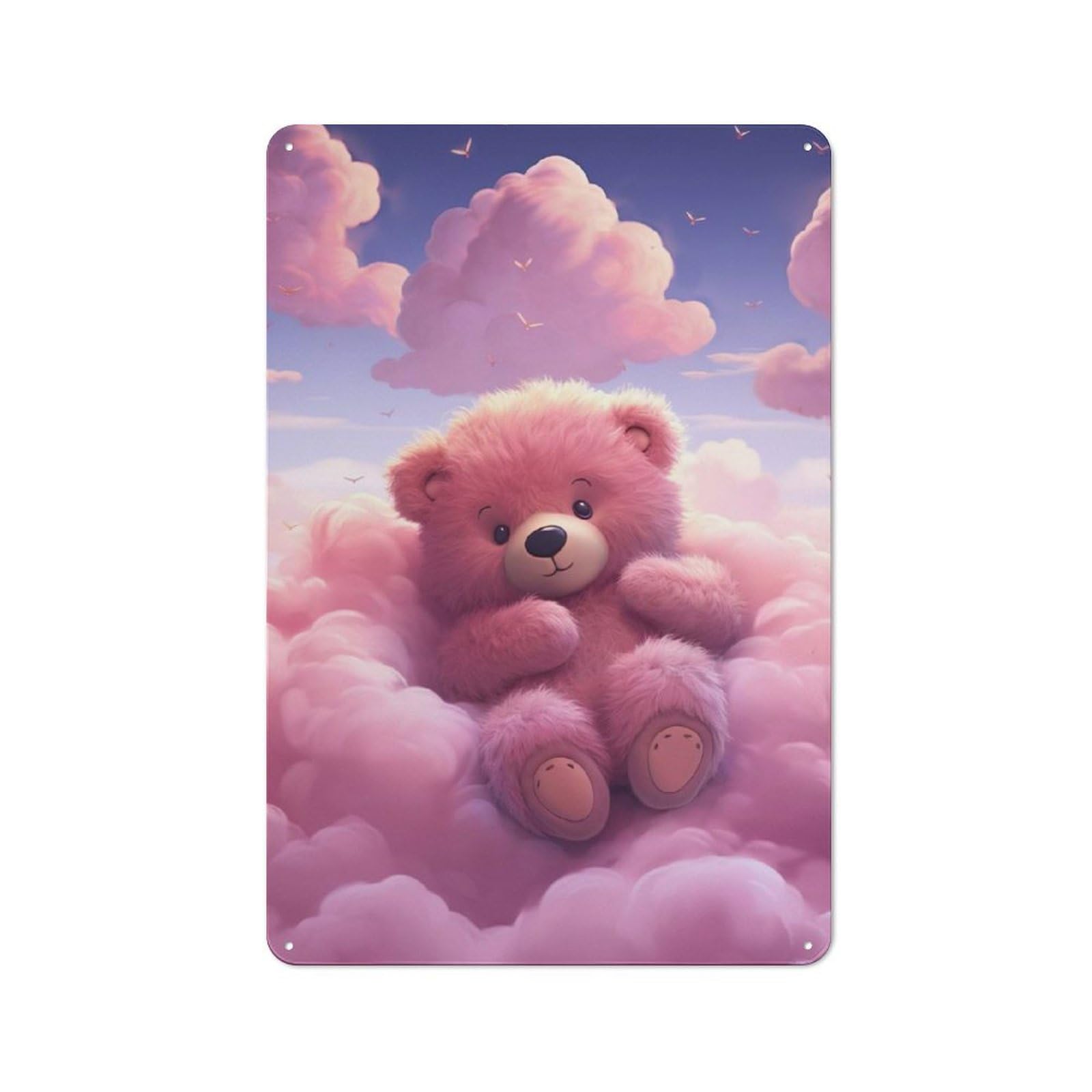 Junmoney Teddy Bear Dreamland Rustic Metal Plaque 30X20cm For Guest Room Or Hallway, A Decorative Metal Sign For Guest Rooms And Hallways
