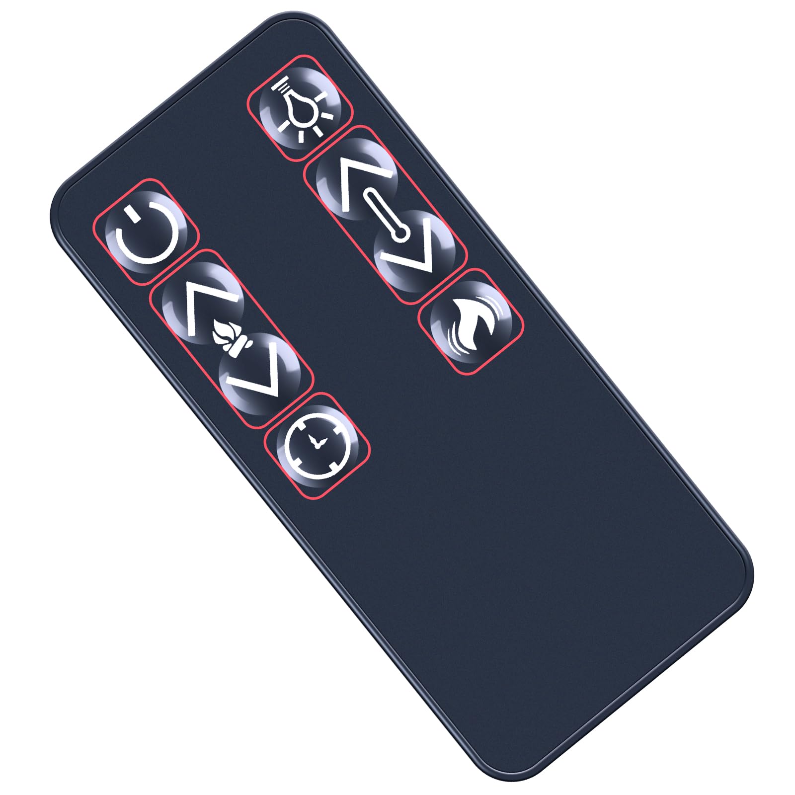 Image showing the dimensions of the remote control: 3.38 inches long, 1.57 inches wide, and 0.23 inches thick.