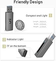 Vista 7 de uni Lector de tarjetas SD, adaptador de tarjeta SD USB 3.0 de alta velocidad, lector de tarjetas de memoria Micro SD, compatible con tarjeta