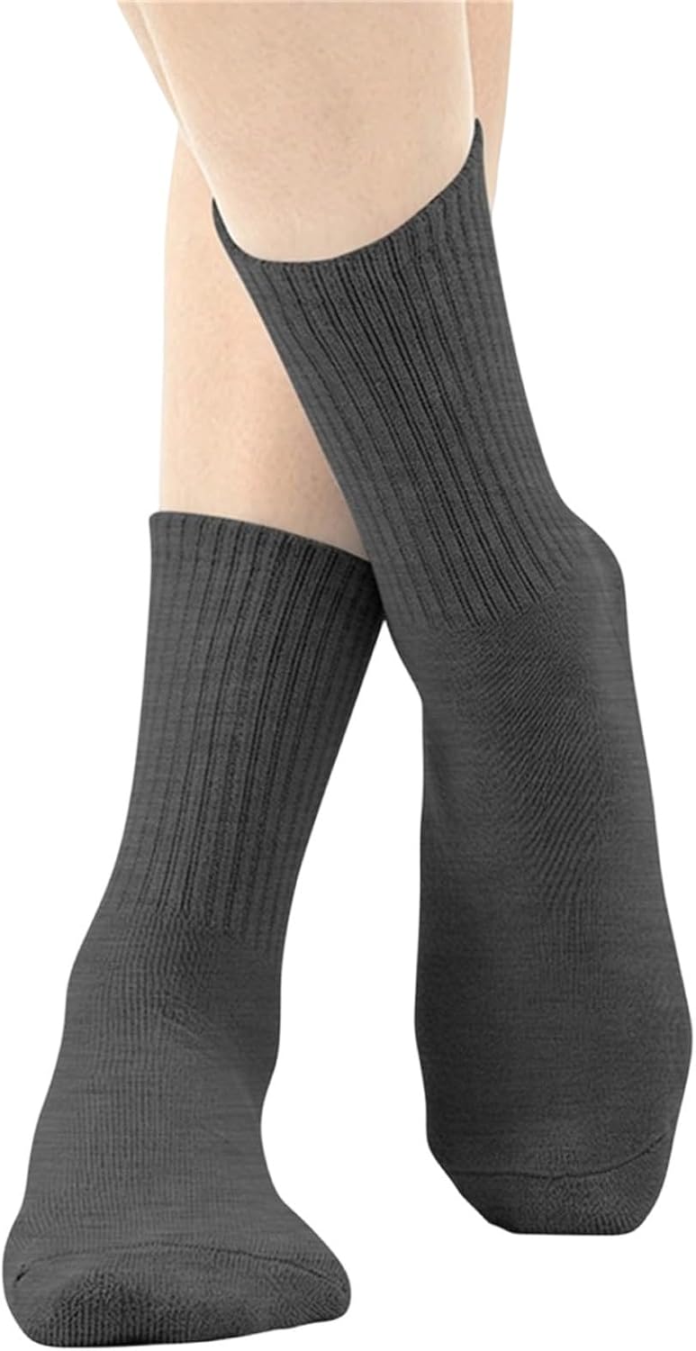 Girls Ribbed Crew Socks Plain Dress Socks for Office and Boots
