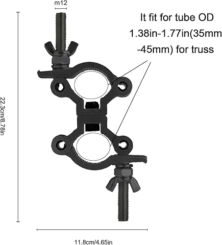 Vista 43 de Lighting Truss - Abrazaderas de acoplador giratorio para luces, abrazadera O de doble cabezal de liberación rápida, abrazadera de tubo giratorio