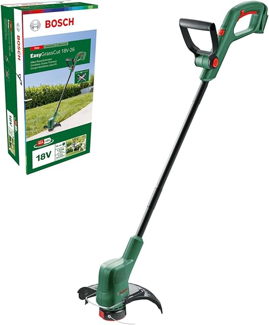 Bosch Bosch Akku-Rasentrimmer EasyGrassCut 18V-26 (18V P4A, 26 cm Schnittkreis, gebogener Schaft, leichte Stadt-Klasse) — Trimmer & Sensen