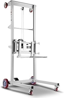 VEVOR Apilador con Cabrestante Manual de Elevación de Materiales con Ruedas Giratorias y Horquilla Ajustable, Plataforma para Transpaletas Capacidad de 249,93 kg, Altura de Elevación Máxima de 1780mm