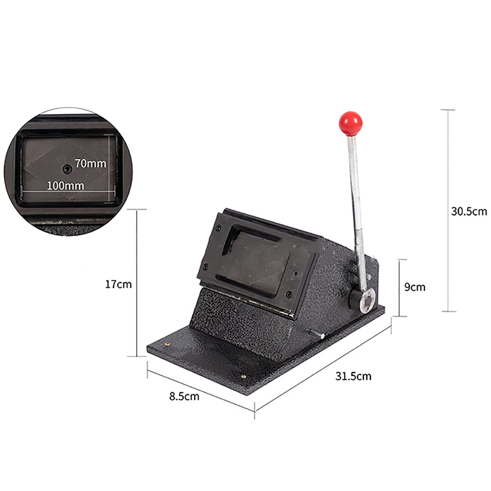 Runder Eckenschneider, Ganz Aus Metall, Manueller Pvc-Kartenstanzer, Kartenstanzmaschine, 86 X 54 Mm, Robuster Quadratischer Eckenschneider, FüR Ausweise, Kreditkarten, Pvc-Papier, Visitenkarten