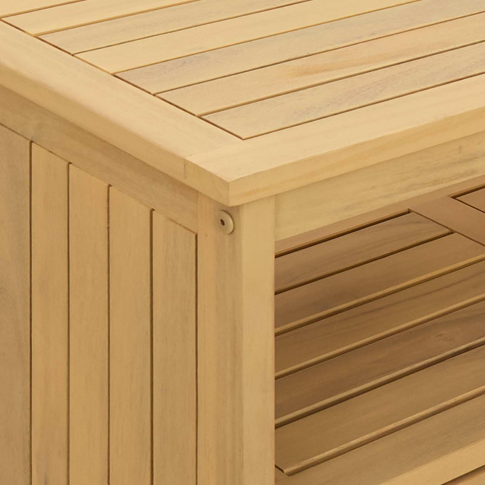 vidaXL Gartenkonsole Tisch Helles Akazienholz 110 x 35 x 75 cm, Garten, Rechteckig, Rustikal, Langlebig, Genügend Platz für die Aufbewahrung und Organisation von Werkzeugen und Zubehör auch in engen R