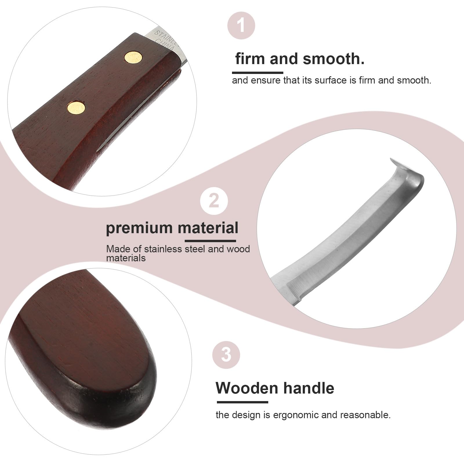 Cuchillo Reutilizable para Pezuñas de Ganado, Cortador Profesional de Doble Filo en Acero Inoxidable, Herramienta para Herrar Caballos en Pastos y Establos — view 3
