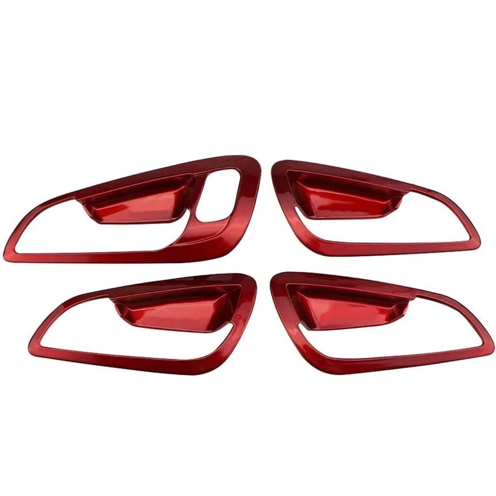 Zynther Red Inside Door Latch Handle Car Door Interior Handle Decoration Frame Trim Inner Doors Bowl Cover Stickers(Red)