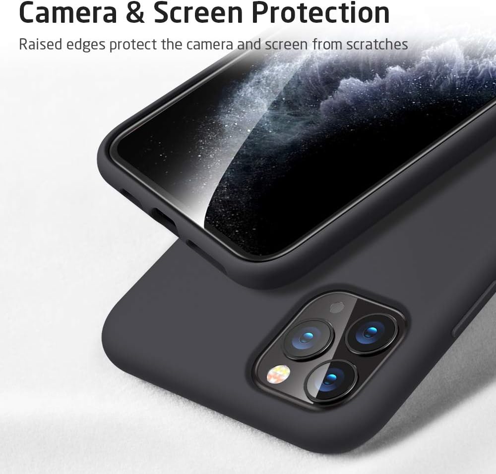 ESR Yippee Color Soft Case for iPhone 11 Pro Max, Liquid Silicone Rubber Case Cover [Comfortable Grip] [Screen & Camera Protection] [Velvety-Soft Lining] [Shock-Absorbing] for iPhone 11 Pro Max, Black