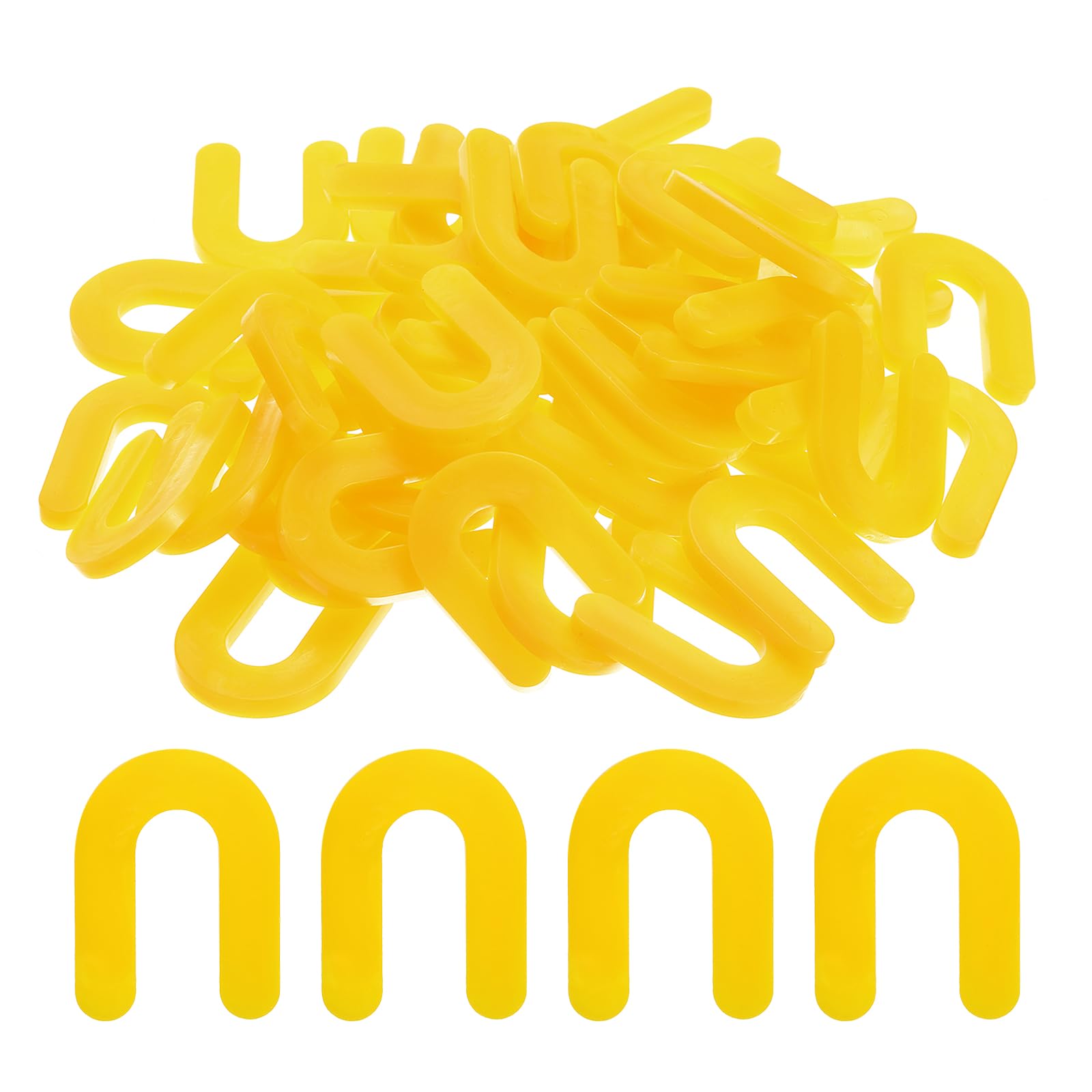 sourcing map Lot de 300 cales en forme de U en forme de fer à cheval en plastique pour nivellement de carrelage, 5 mm, jaune