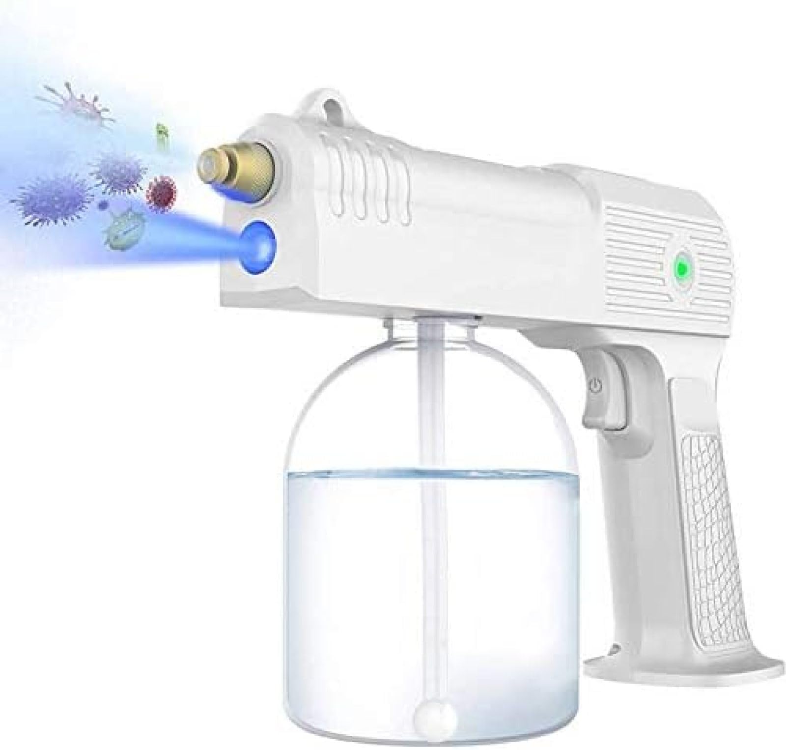 Fogger Machine With 4 Nozzles, 500ml Rechargeable Battery Fogger, Blue Light Nano Steam Gun, Portable Fogging Machine For Home, School, Car