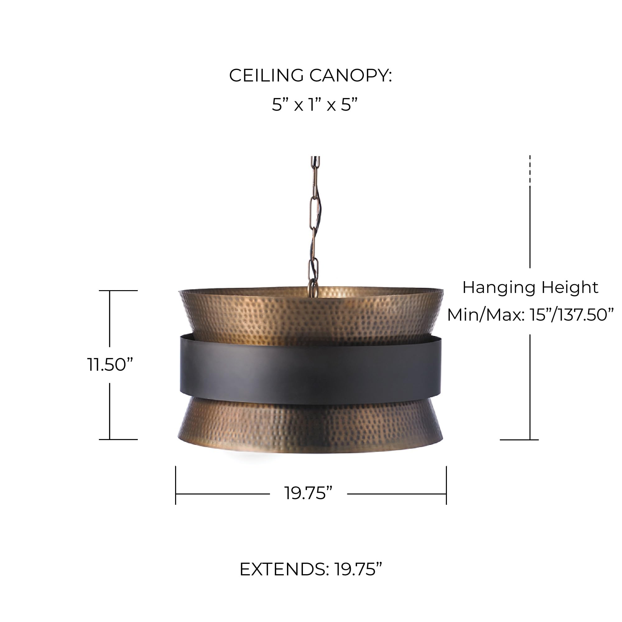 Capital Lighting 330446PZ Loren Handcrafted Hammered Metal