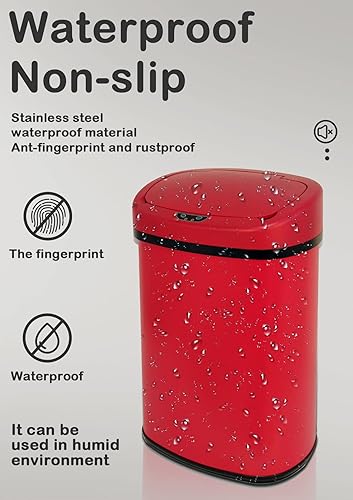 Miniatura 5 de BIQWBIC Cubo de basura automático de 50 L13 galones cubo de basura grande de acero inoxidable con sensor de movimiento cubo de basura sin contacto