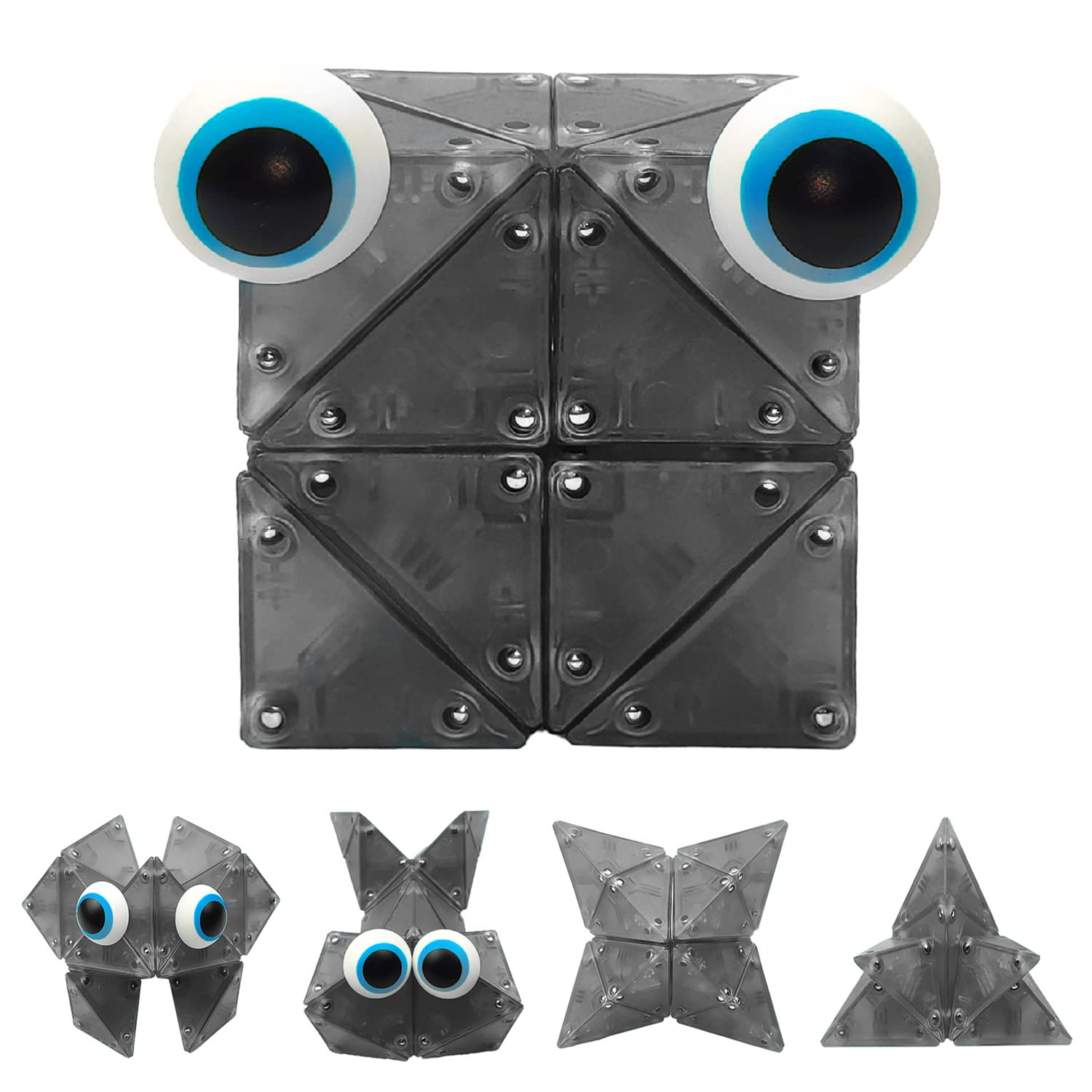 LuckyraoTriangular Magnetic Splicing 22-Piece Building Set - Fun Desk Toy for Adults (Grey)