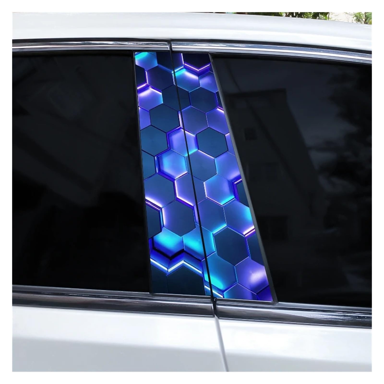 Car Side Decals 2pcs Funny Humorous Creative Car B-Pillar Stickers Cover Scratches Door Pillar Waterproof DIY Personalized Decal(Style C)