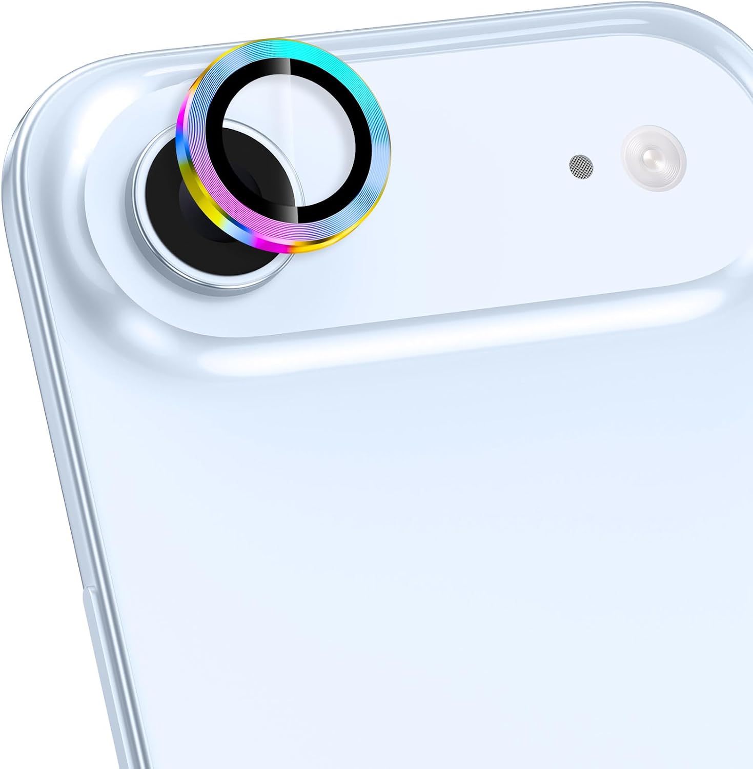 for iPhone Air Camera Lens Protector, Individual Metal Ring Tempered Glass Lens Cover,[Strong Adsorption] Scratch Resistant Thin HD Clear Lens Cover,1 Set-Colorful image 2