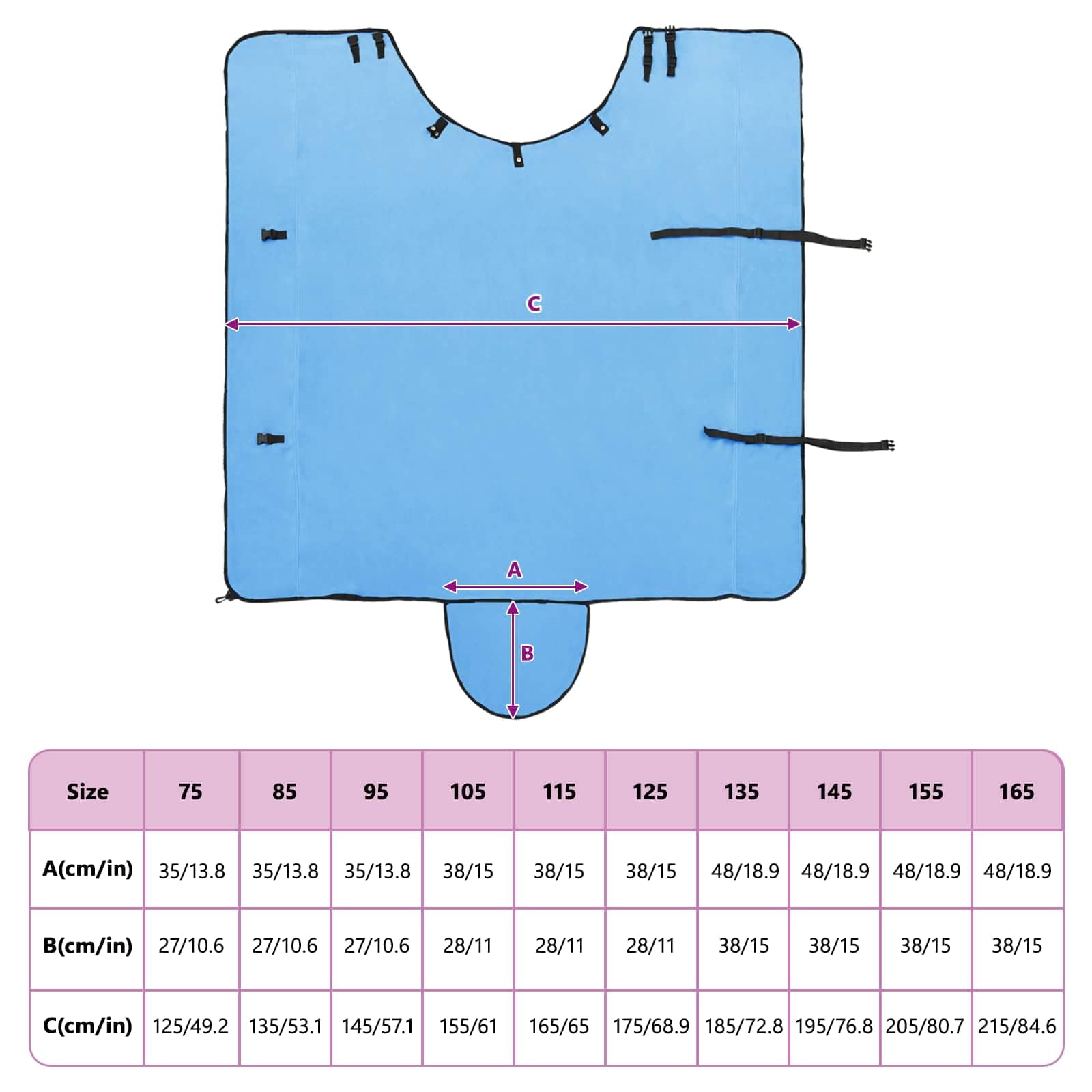 Manta para caballos de 145 cm, poliéster, lavable a máquina, cálida, cómoda, transpirable y ligera, para entrenamiento, establo y transporte