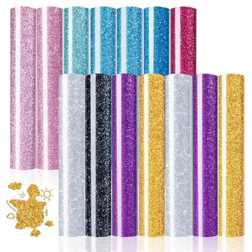 HTVRONT Glitter Heat Transfer Vinyl Bundle - 15 Pack 12
