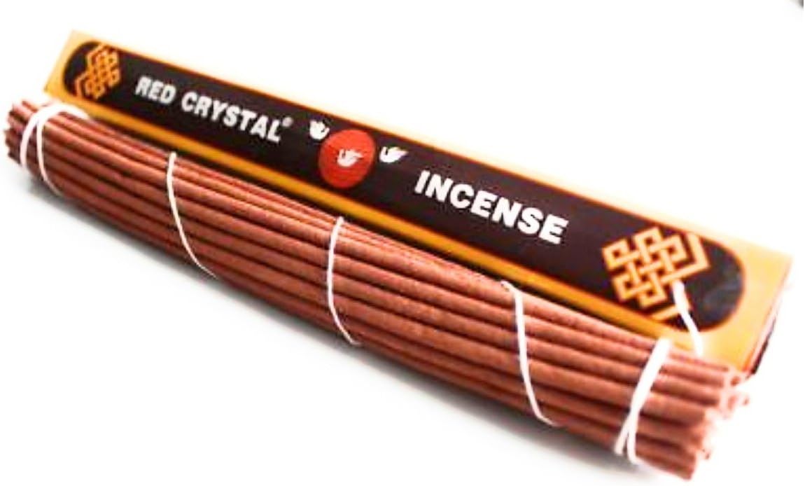 Red Crystal Tibetan Incense Meditation Natural Hand Rolled Sticks Fair Trade