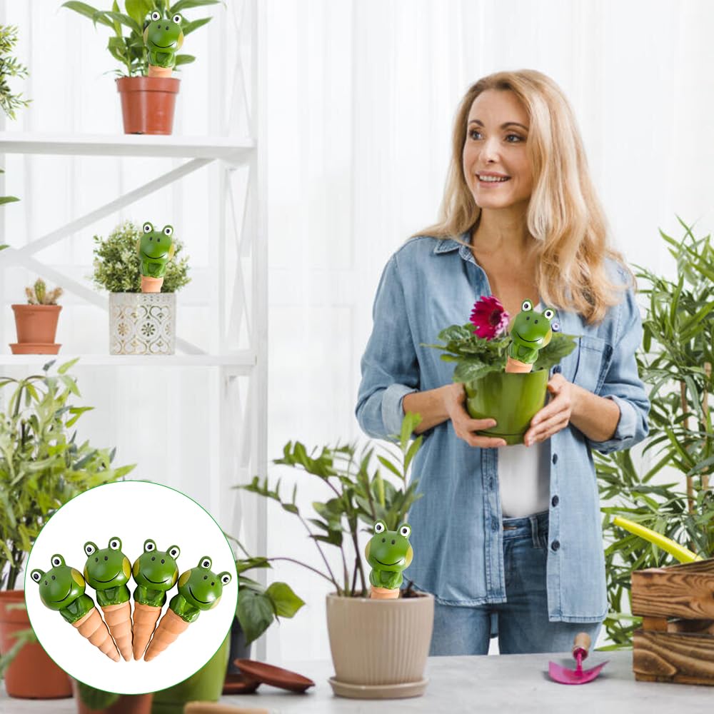 Mineup Plant Watering Globes, 4 Pcs Plant Watering Bulbs, Cute Frog Self Watering Globes, Automatic Plant Waterer - Image 4