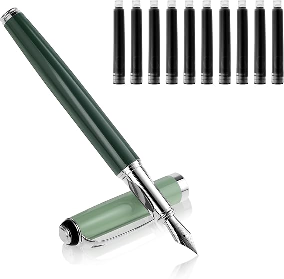 Cobee Luxury Fountain Pen Set, Etal Fountain Pen Ediu Point With 2