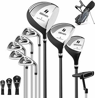 Costway Complete Golf Set, Includes 460cc Alloy Driver, 6#, 7#, 8#, 9# & P Irons, Free Putter, Stand Bag, Perfect Golf Clu...