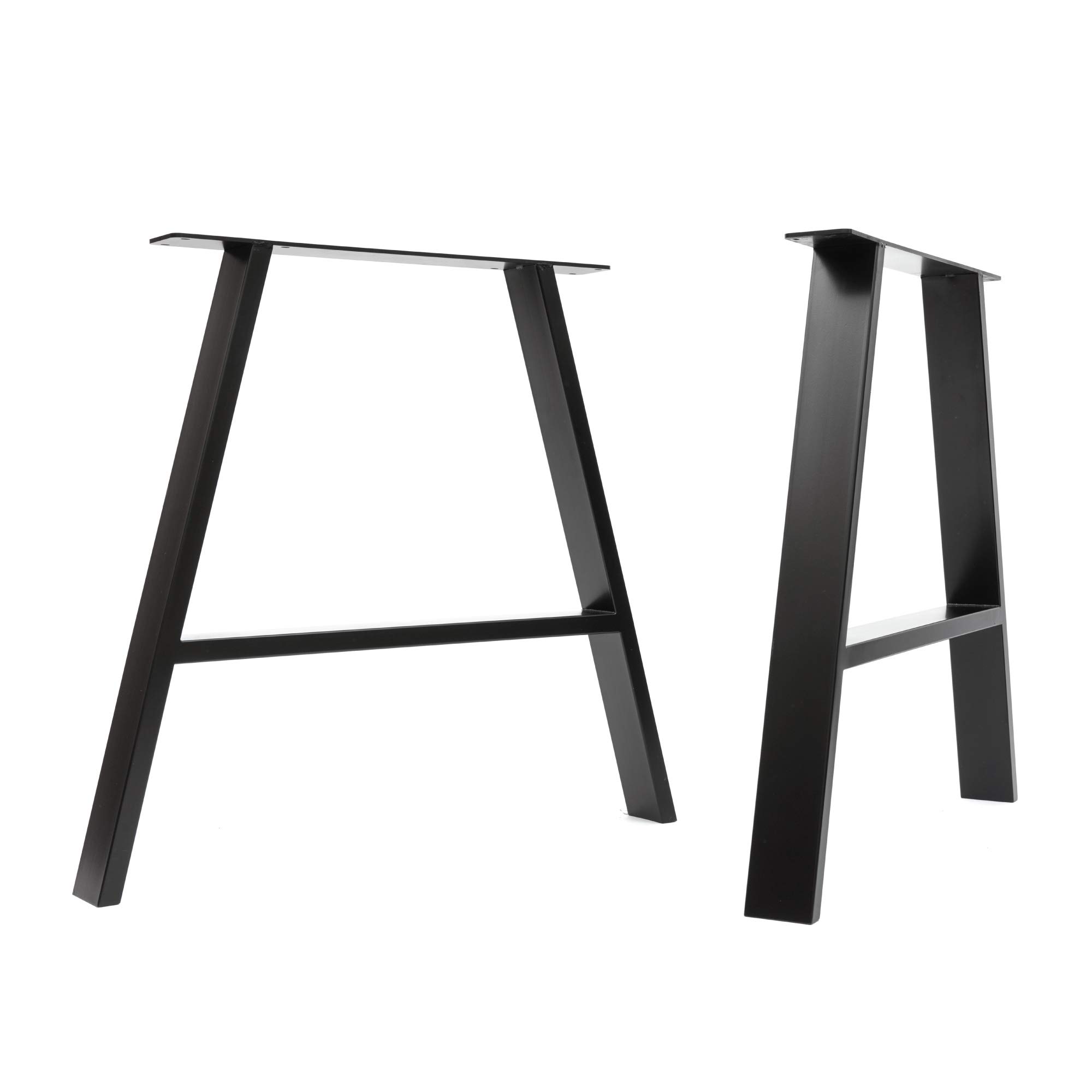The Hairpin Leg Co. [HLC] 2 x Industrial A-Frame Table Legs - Surface Conditioned Steel, Precision Laser Cut, TIG Welded with Free Screws, Build Guide and Floor Protectors - 71cm [Table Wide, Black] — image 1