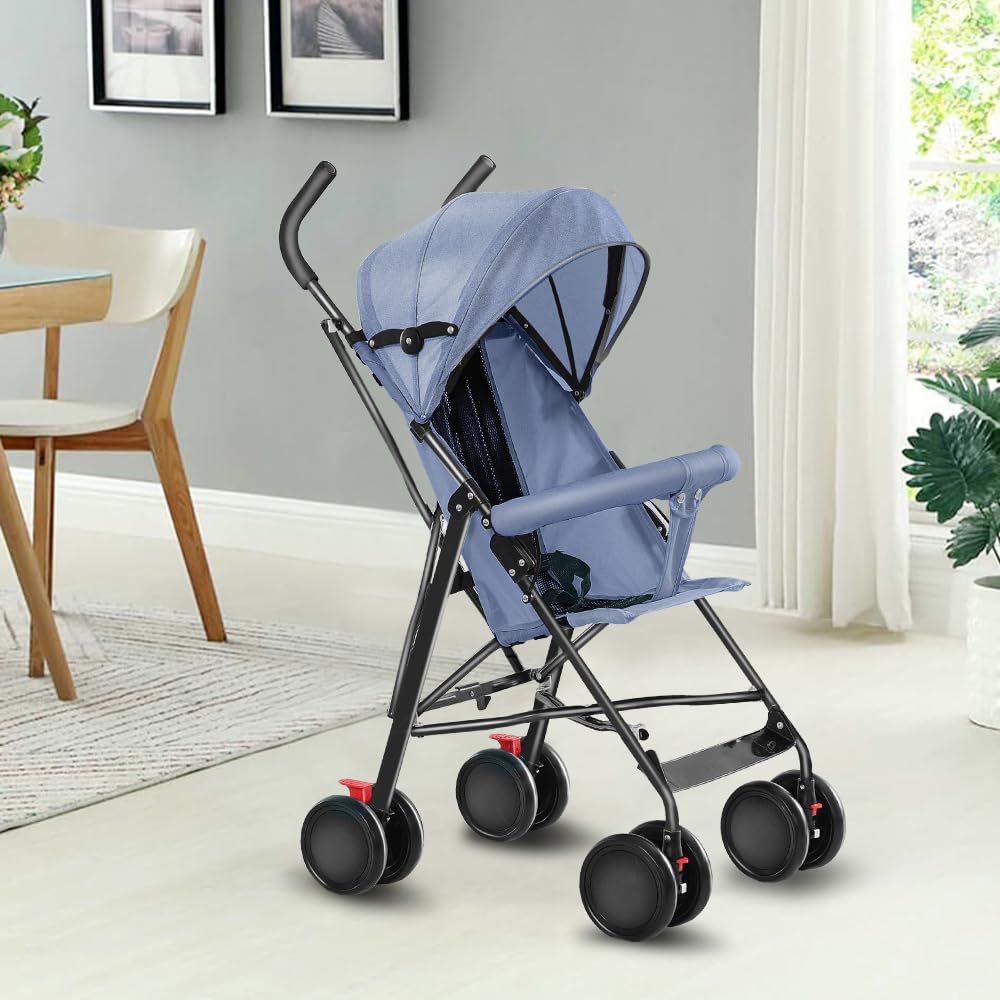 Poussette Canne,Pour enfants de la naissance jusqu'à 22 kg,Avec fonction couchage,Ultra Légère,Pliable d'une seule main,UPF 50,Toit Extensible