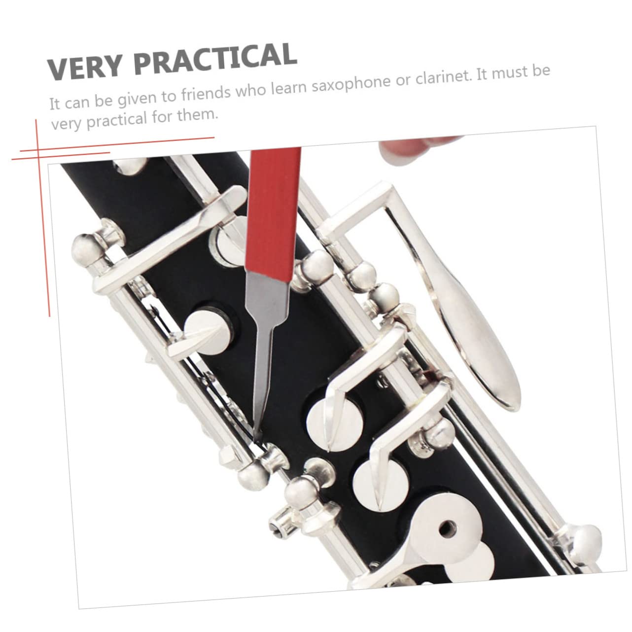 Toyvian 1pc Saxophone Flute Repair Tool Durable Hook Spring Tool for Wind Instruments Compact Design for Reddish Brown for Maintenance and Adjustments