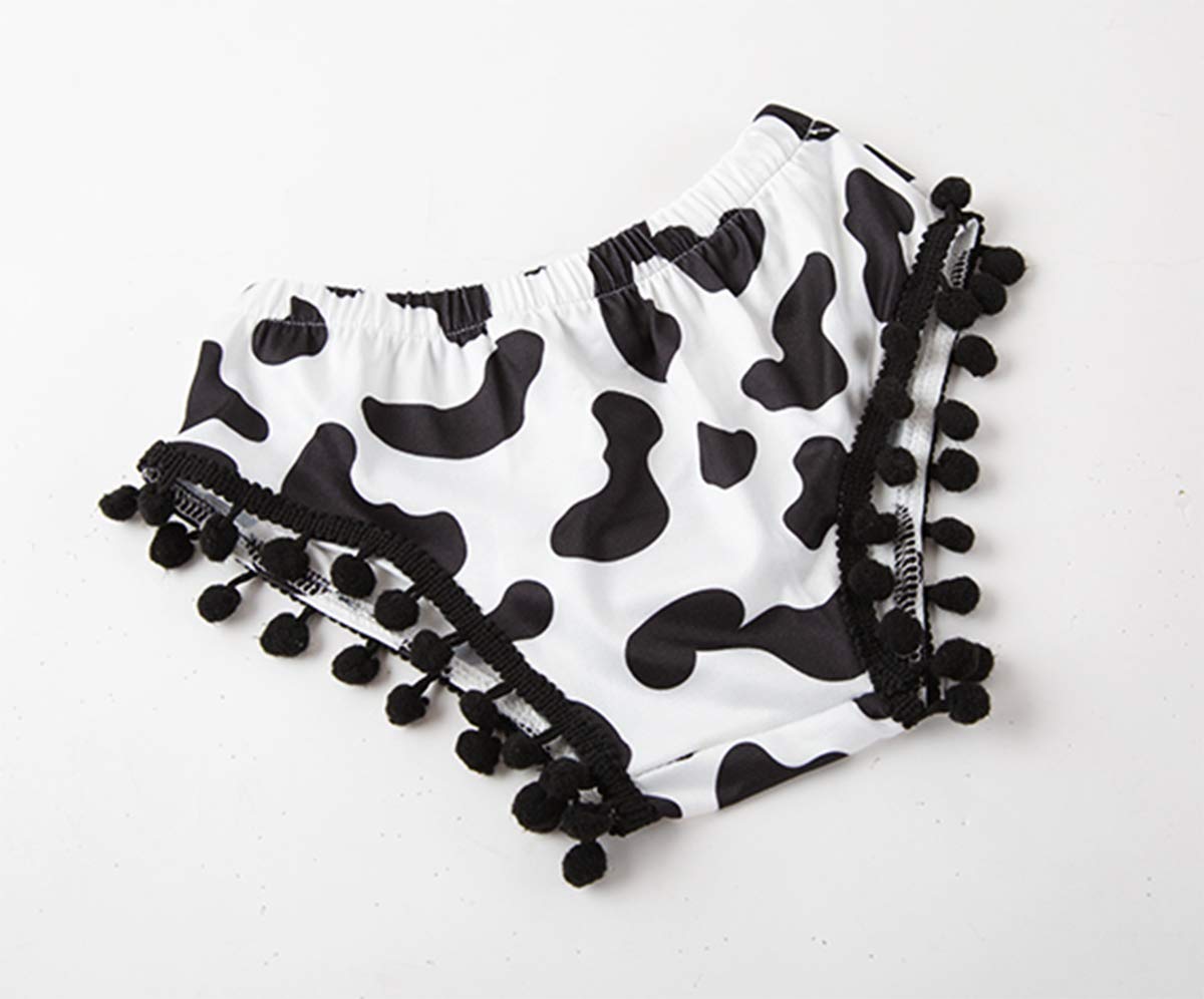 Styles I Love Infant Baby Girls Cowgirl Pom Pom Trim Bloomers Diaper Cover and Headband 2pcs Set (80/3-6 Months) Black