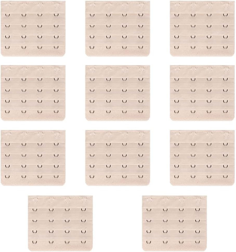 10Pcs 4 Hook 4 Row Invisible Portable Underwear Bra Extenders/Stretchy Soft Comfortable Bra Strap Extender/Ajustable Bra Extension Buckle Gift #12