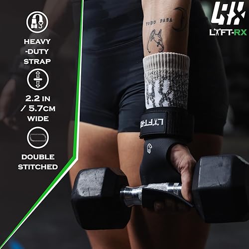 Miniatura 5 de Valiant Grips - Agarres con revestimiento de goma, sin agujeros, para manos y palma sin agujeros, con correa de muñeca resistente, antideslizante,