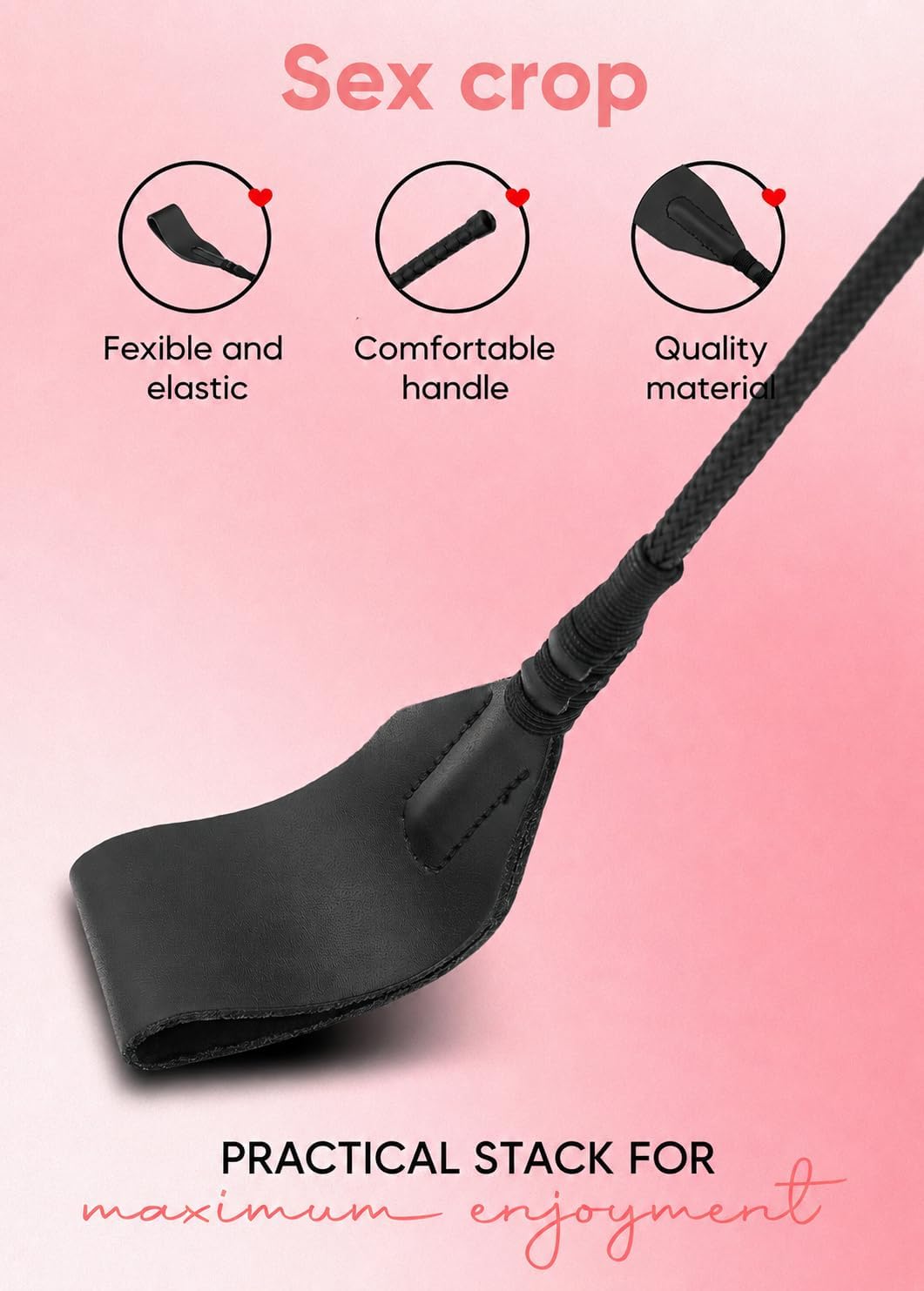 Sex Paddle Sex Spanking Crop Set XOXO Paddle Role Play Adult Whip Bondage BDSM Kit Riding Crop Adult Toys Black