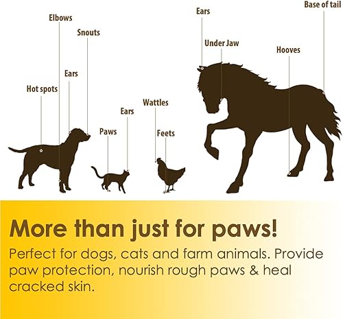 Miniatura 6 de Natureland - Cera orgánica para patas de perros y gatos, protección natural al aire libre para curar, reparar y proteger las almohadillas secas,
