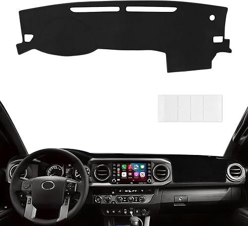 Miniatura 44 de Alfombrilla para tablero a medida para Toyota Tacoma 2005-2015, cubierta para salpicadero, tapete antideslizante, protector, protector solar, sin