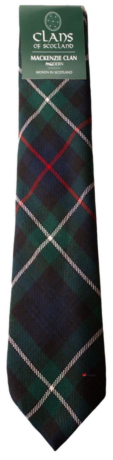 I Luv Ltd Multicoloured Mackenzie Clan 100% Wool Scottish Tartan Tie