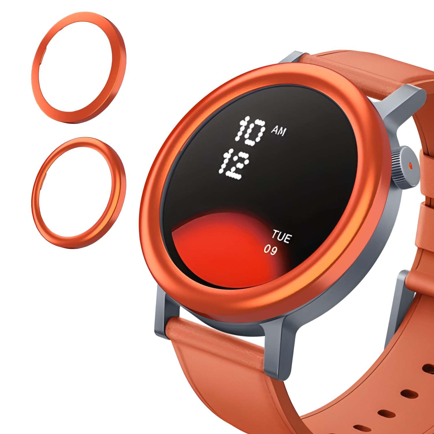 FIOPAZ 2 Pack for CMF Watch Pro 2 Bezel Ring, Bumper Protector for CMF Watch Pro2 Metal Round+Ring Bezel Guard, Anti Scratch Bumper Protector, Without Screen (Orange)