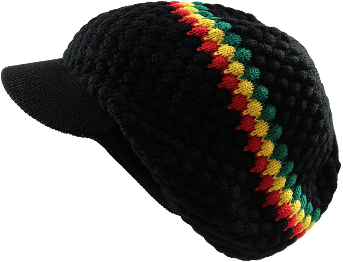 Crazy Lizard Unisex Black Rasta Hat For Dreadlocks. Slouch Beanie Hat With Rasta Stripe. Dreadlock Accessories Mens Tams Oversized Beanie Hat. Jamaican Style Hats For Men And Women. For Short To Long Dreadz/Hair