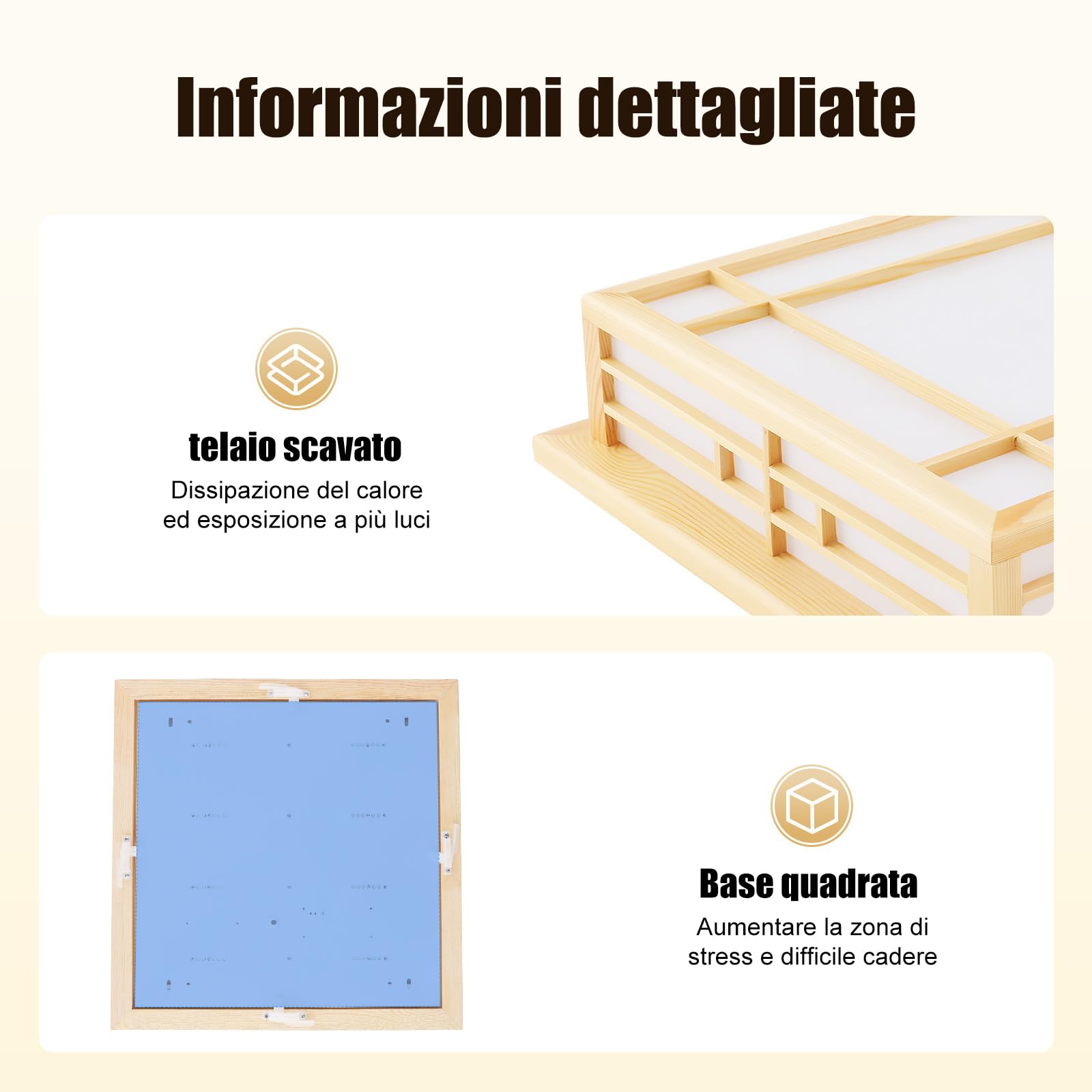 Plafoniera a LED in legno, lampada giapponese con luce calda, lampadario in pelliccia di agnello per soggiorno, camera da letto, sala da pranzo, corridoio, balcone