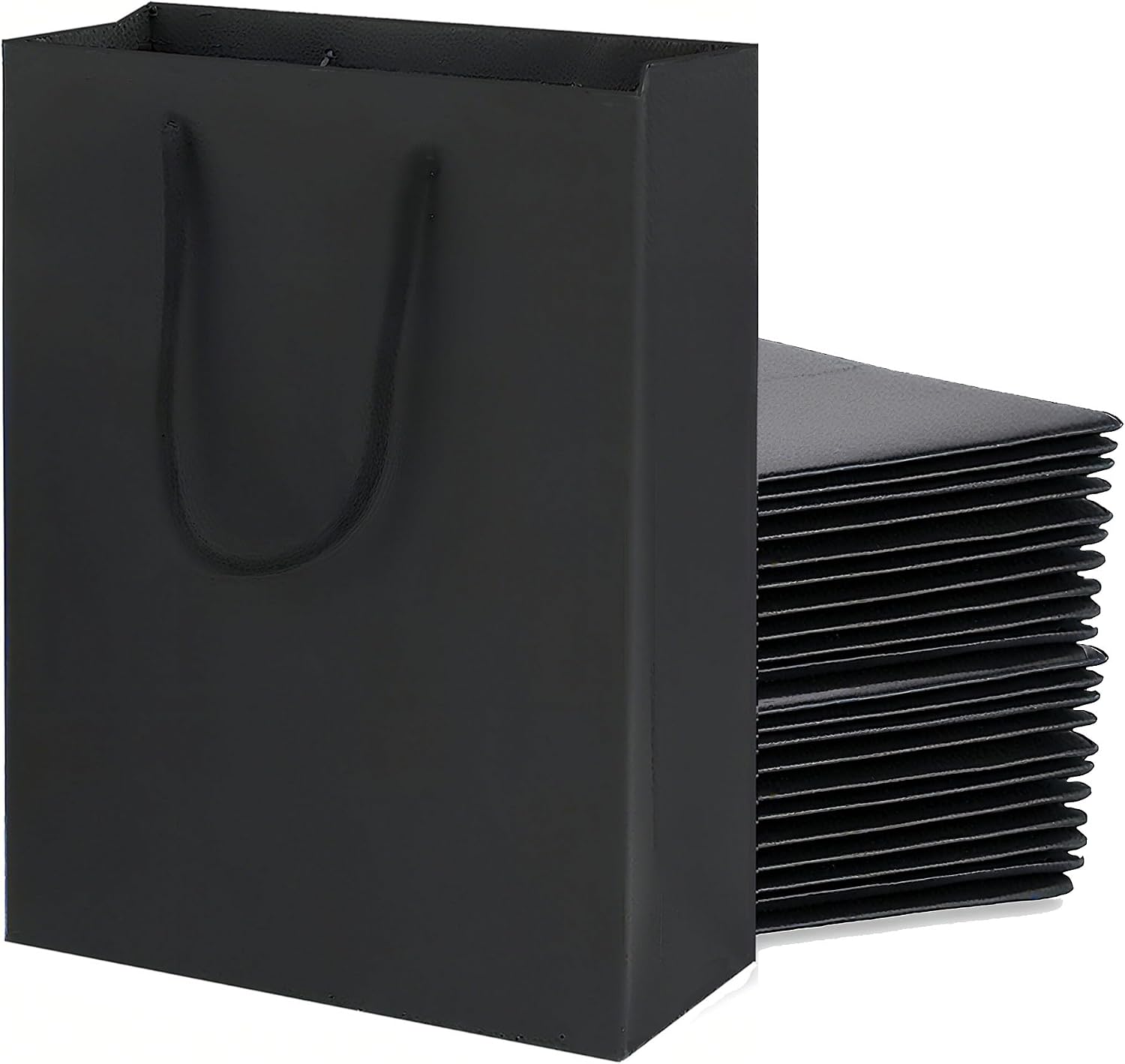 Black Small Gift Bags With Handles 5x2.4x7.5inch 50pcs Party Favor Bag Bulk