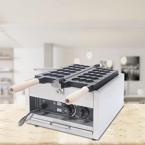 Miniatura 9 de Máquina eléctrica para hacer gofres de burbujas con 6 rejillas, 1400 W, antiadherente, para restaurante, panadería, aperitivos, bar, hogar (6