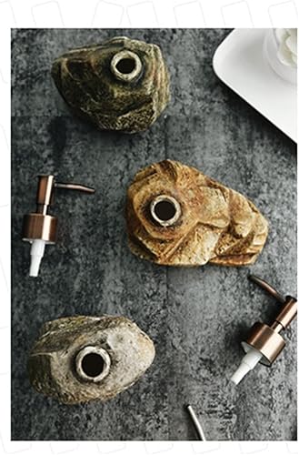 Miniatura 8 de Dispensador de jabón de baño creativo de cerámica retro piedra champú, dispensador de gel de ducha líquido, dispensador de jabón, botella de