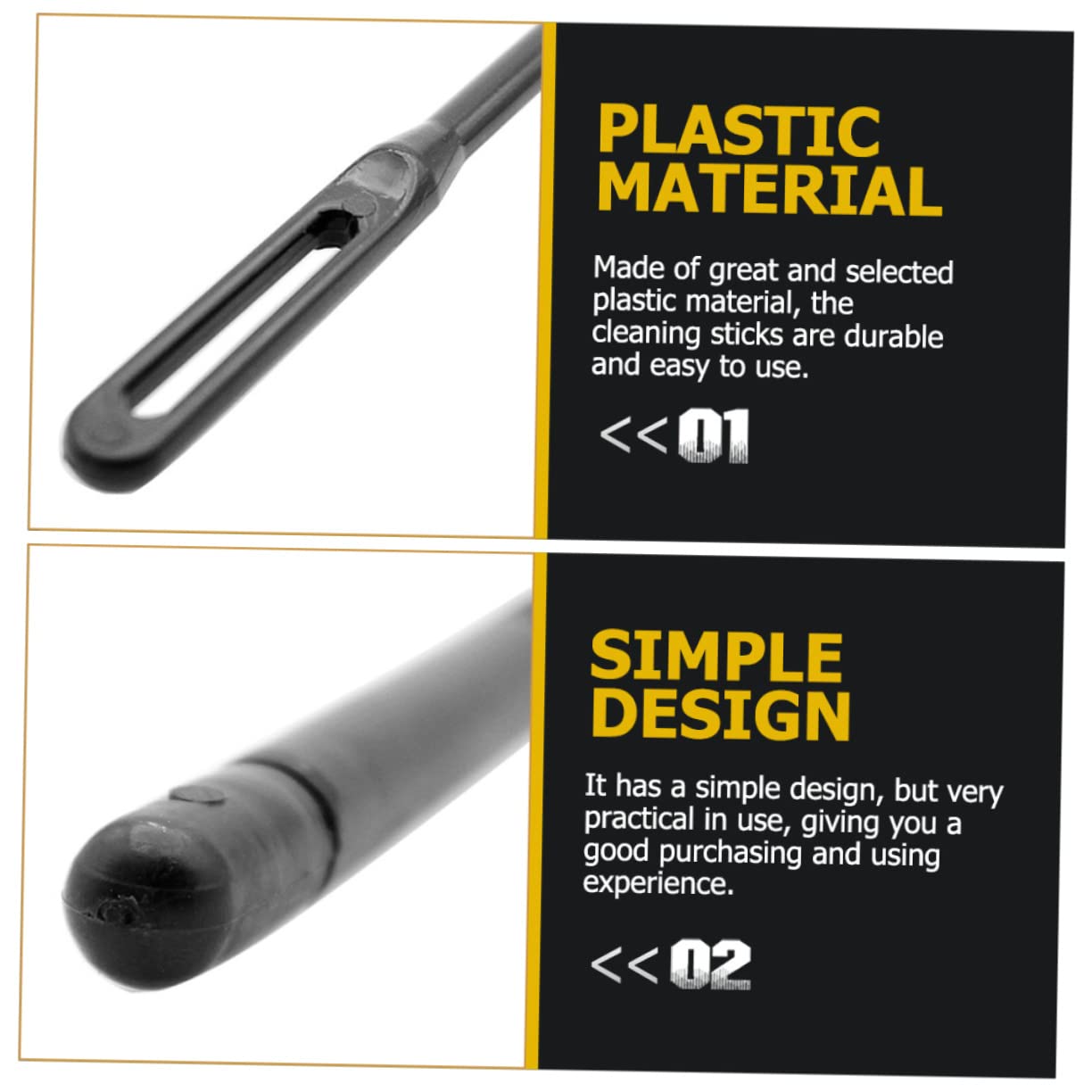 COSMEVIVI Lasting Flute Cleaning Rods 2 Piece Set Non-marring for Flute and Piccolo Cleaning Tools