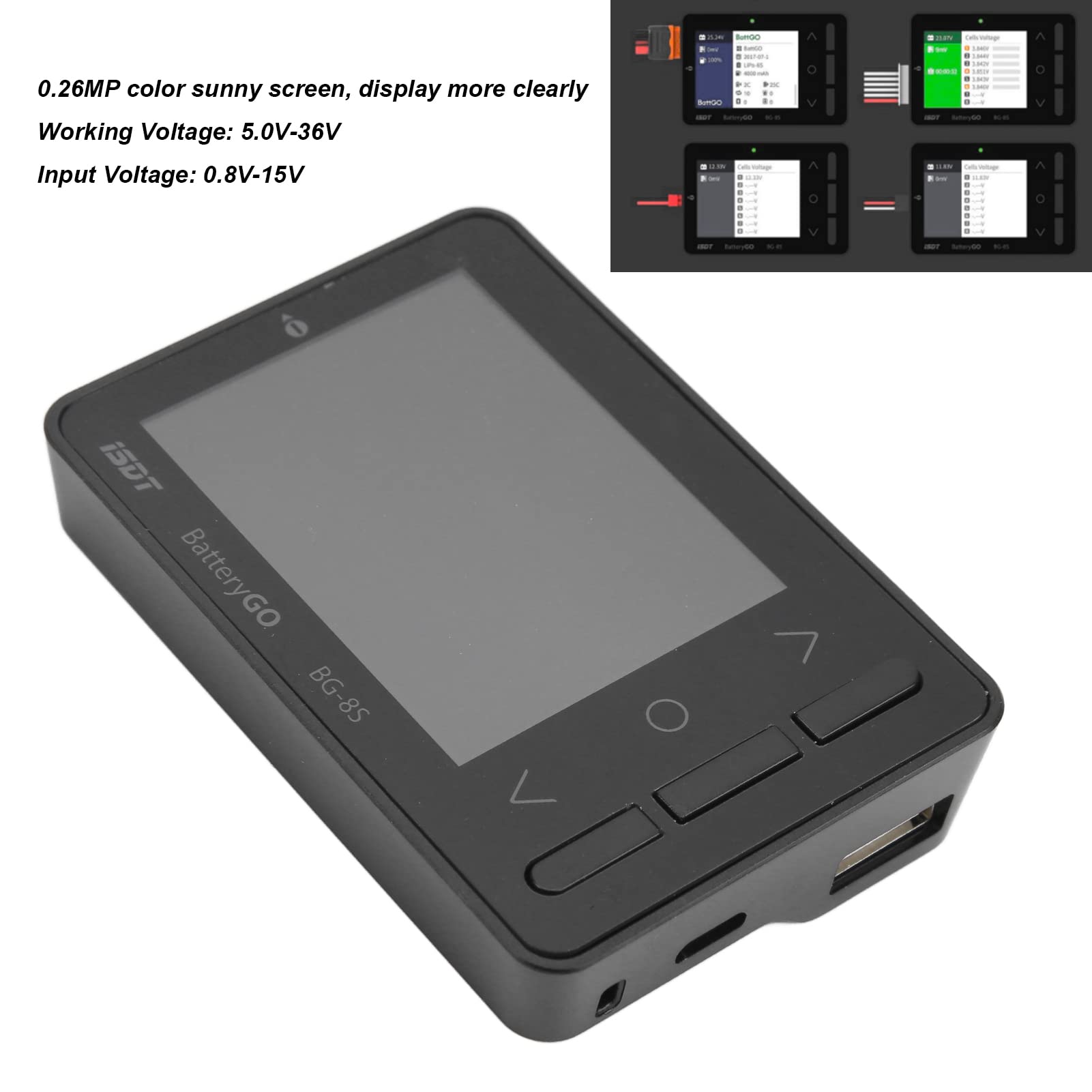 BG‑8S Comprobador de batería inteligente, QC 2.0/3.0 Comprobador de capacidad de batería digital para Lilon para Lipo para Lihv