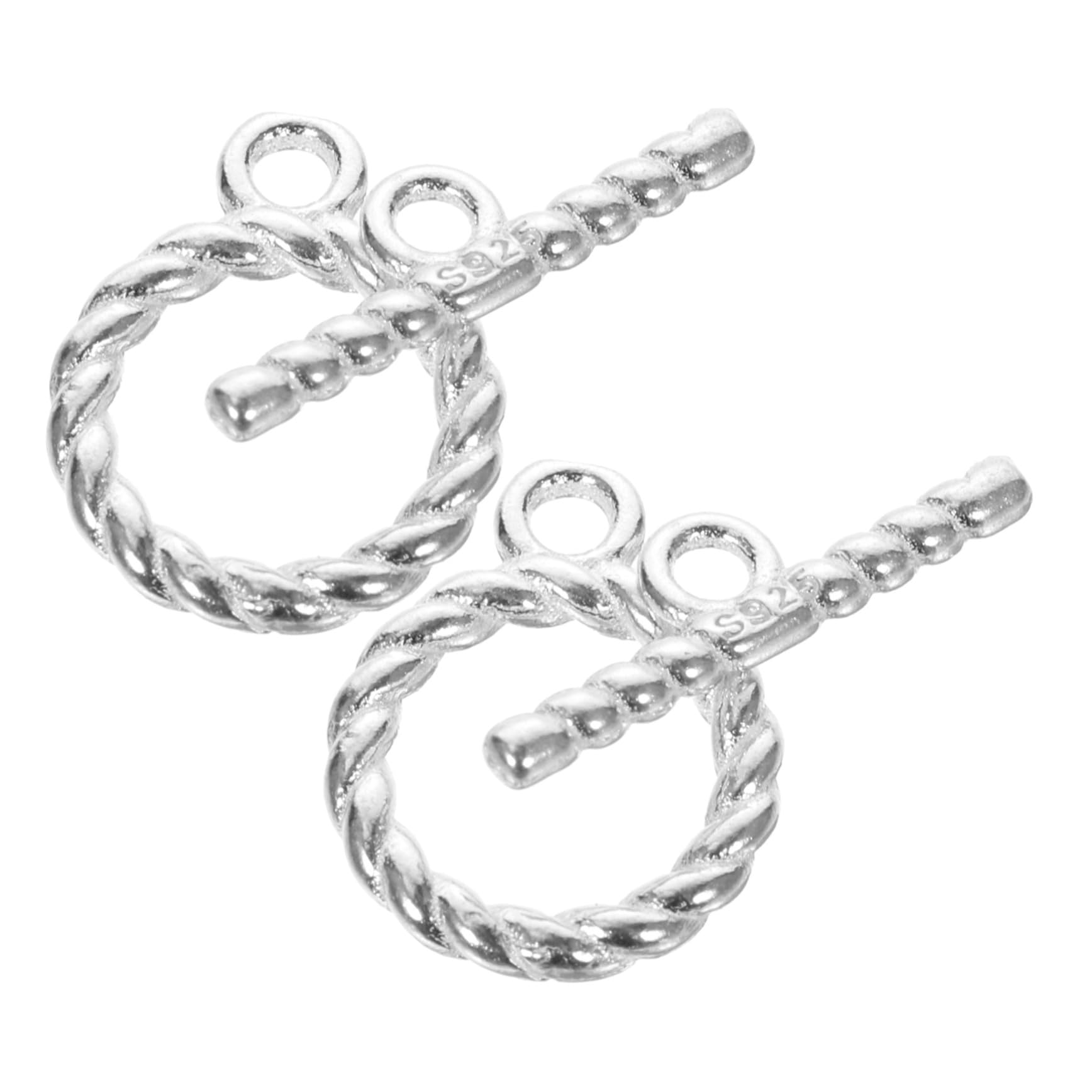 10 Sätze Sterling Silber DIY Toggle Verschluss Langlebiger Armband Halskettenverschluss Einfach zu Befestigen Geeignet für Schmuckherstellung und Reparatur