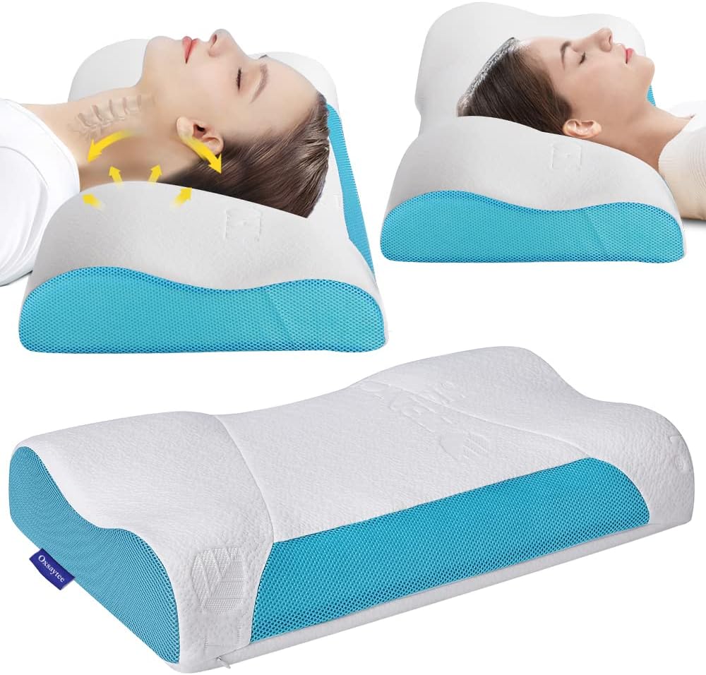 Oxsaytee Memory Foam Bed Pillow, Adjustable Ergonomic Cervical Sleeping